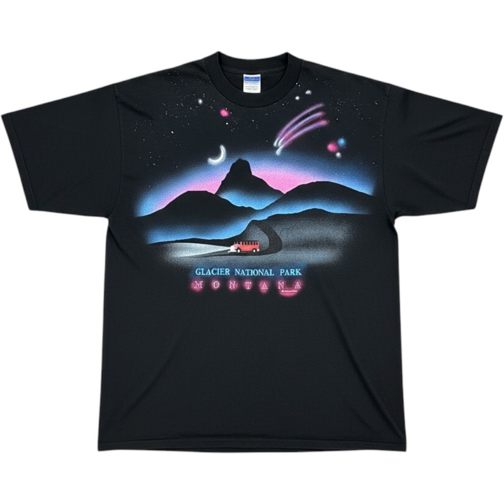 Vintage Glacier National Park Montana T Shirt Mens Large Single Stitch Graphic